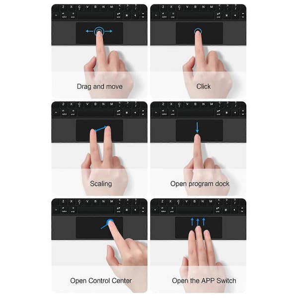 For iPad Pro 13 (2024) Magnetic Floating Bluetooth Keyboard + Leather Tablet Case