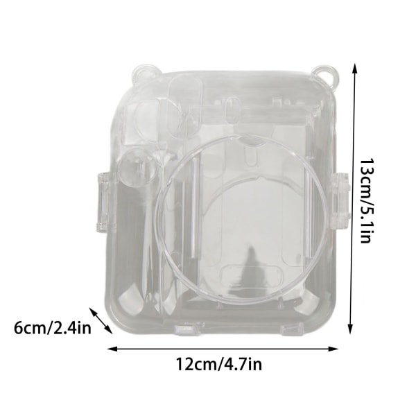 Slitesterk lilla Instax Mini 12 kameraveskesett med skulderstropp og klistremerke