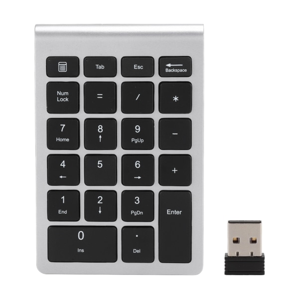 RF304 22 taster Numerisk tastatur USB 2.4G trådløst minitastatur med modtagerSilver Black