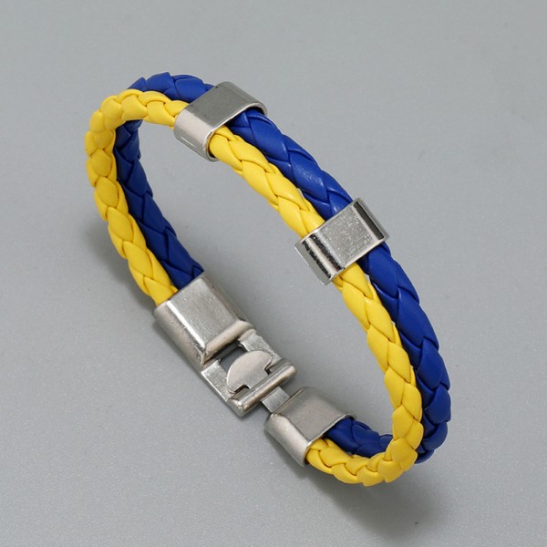 3 stk Ukraine flag armbånd Ukraine læder flet armbånd ukrainske souvenirs smykker