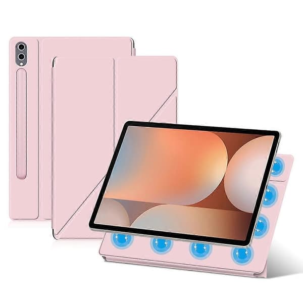 Etui til Samsung Galaxy Tab S10+ Origami Stativ PU Læder Magnetisk Tablet Beskyttelse - Rosa