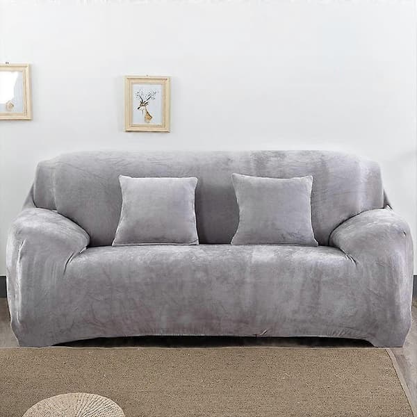 1-delt plysj stretch Loveseat sofatrekk med elastisk bunn Mykt, luftig sofatrekk for 2-seters sofa Møbelbeskyttelse for barn
