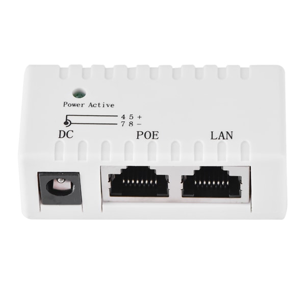 POE Splitter Power Over Ethernet-injektoradapter för LAN-nätverk Vit