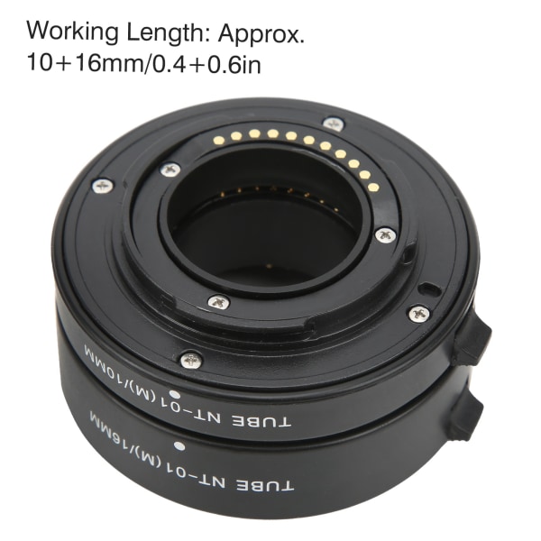 10 mm 16 mm makroförlängningsröradapterring för M43 Montering på Olympus-kamera med stöd för autofokus