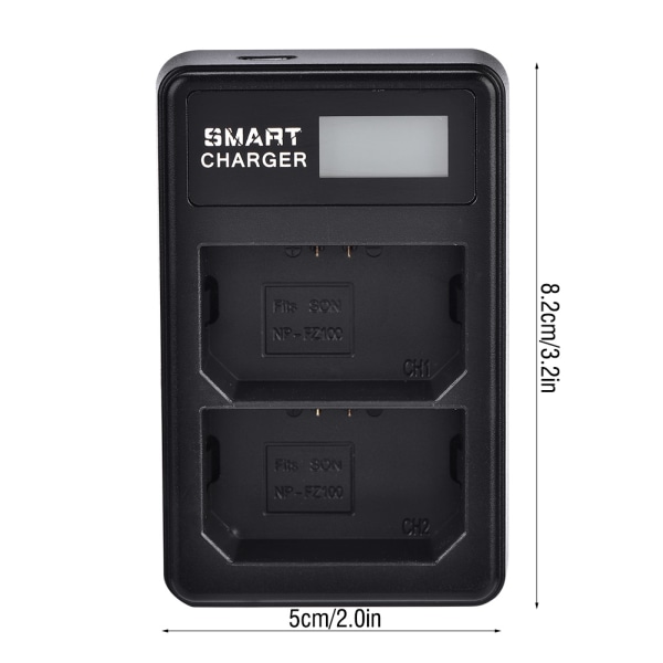 Kamerabatteri Dobbel lader med USB-kabel for Sony NP-FZ100 batterier tilbehør