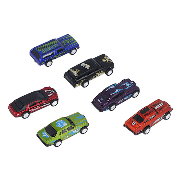 6-pack Leksaksbilar med Drag tillbaka, Zink-legering, Drag tillbaka Racing Bilmodell Leksak för över 3 år