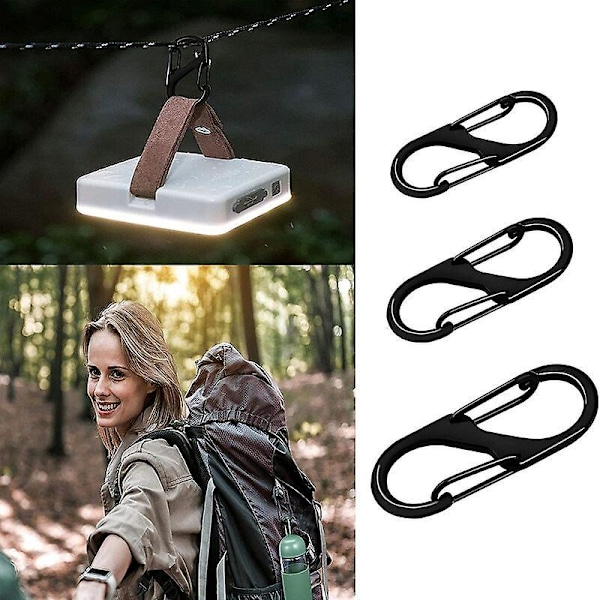 S-formet Karabiner Sæt - 30 Styk, Zink Legering, Fjederbelastet, Ideel til Camping, Vandreture og Udendørsaktiviteter