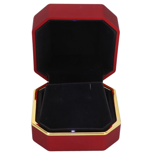 Ring presentförpackning Elegant skyddande liten case med ljus för bröllopsförslag Röd