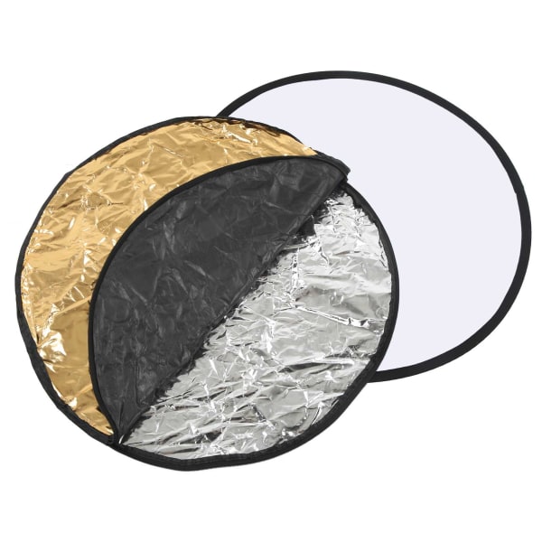 5 i 1 fotograferingslysreflektor Sammenklappelig belysningsrefleks med opbevaringstaske til fotostudie liveudsendelse 60 cm / 23.6in