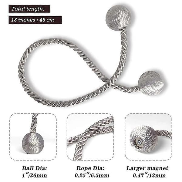 Magnetic Curtain Tiebacks Black 2pcs Decorative Curtain Tiebacks