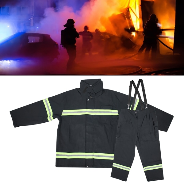 Flammehæmmende beklædning Brandsikker varmebestandige brandmænd Beskyttende reflekterende frakke BukserL