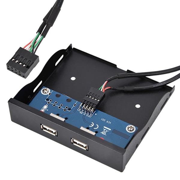 3,5 tommers USB2.0 2 Port 9-pin Fortinnet Kobbertråd Disketstasjon Frontpanel