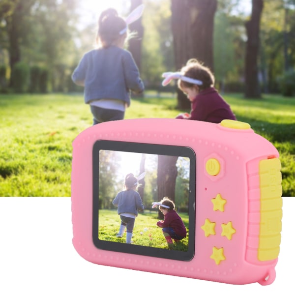 Bærbart rosa ABS digitalkamera for barn 12 MP 2,0-tommers HD fargeskjerm gaveleketøy for barn