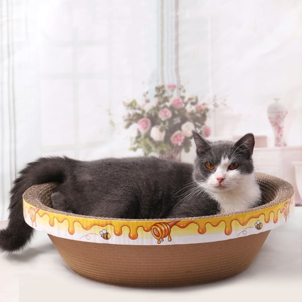Cat Scratch Bed Dobbeltlags Avtakbar Komfortabel Kitten Scratch Pad Seng for stressavlastning