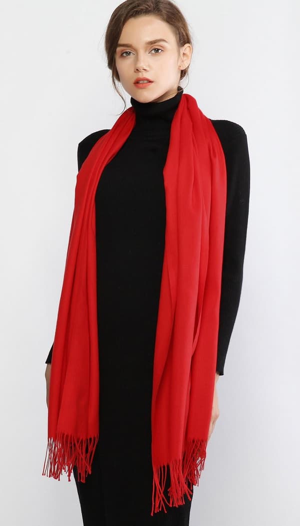 Skjerf til dame Pashmina sjal og omslag til bryllup Skjerf til dame Vinter Red