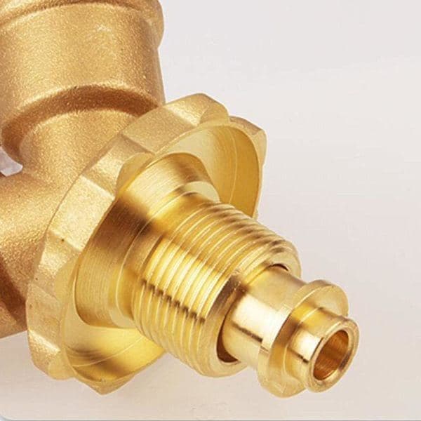 LPG splitter Gasadapter Cylinderadapter med afspærringsventil 2-vejs gasadapter til LPG-apparater Hjem, Kobber