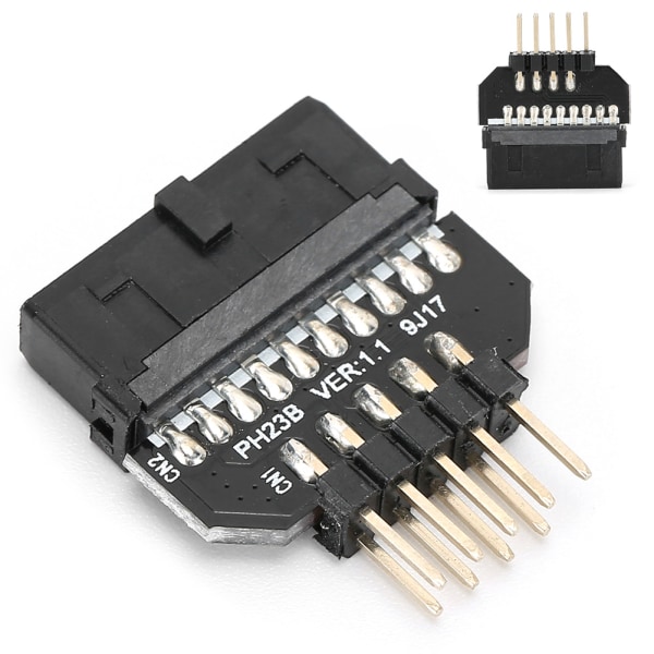 Frontpanelstikstik Bundkortadapter Plastskal USB3.0 19&#8209;pin til USB2.0 9&#8209;pin(PH23B)