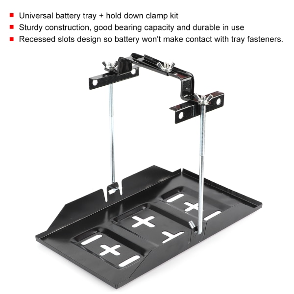 Oppbevaring Batteriholder Skufffeste Hold nede klemmebrakettsett Biltilbehør23CM