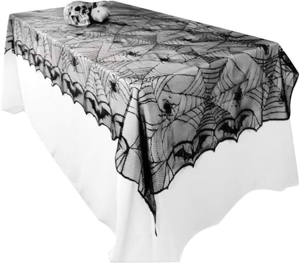 Gothic Blondestoff Edderkoppnett Festdekorasjon 122 x 244 cm