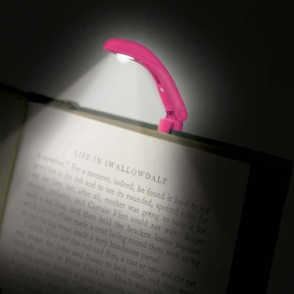 Really Tiny Book Light (Red) - Compact Reading Lights for Books in Bed - Flexible Clip-on Book Light - A Great Book Light