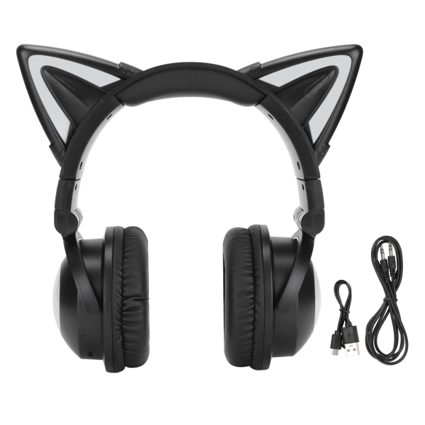 Cat Ear Bluetooth Headset Stereokuulokkeet mikrofonilla LED Söpö Cat Headset tytöille lapsille