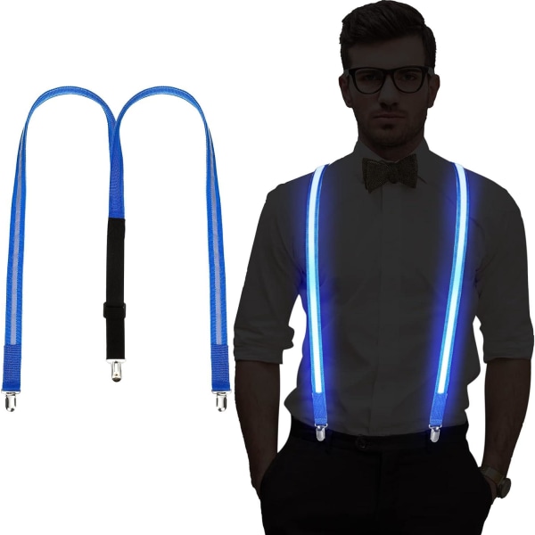 Blå LED-hängslen för män för Halloween-tröjor