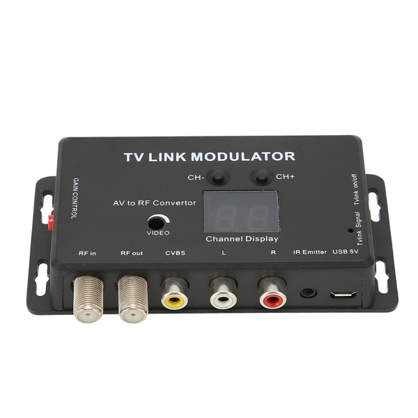 TM70RG TV Link Modulator Support PAL /NTSC Justerbar utgångsförstärkning Multifunktionell elektronisk UHF Home Converter