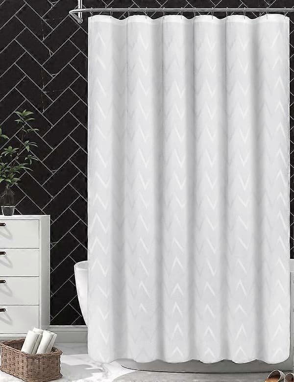 Waffle Weave Textured Soft Fabric Shower Curtains for Bathroom