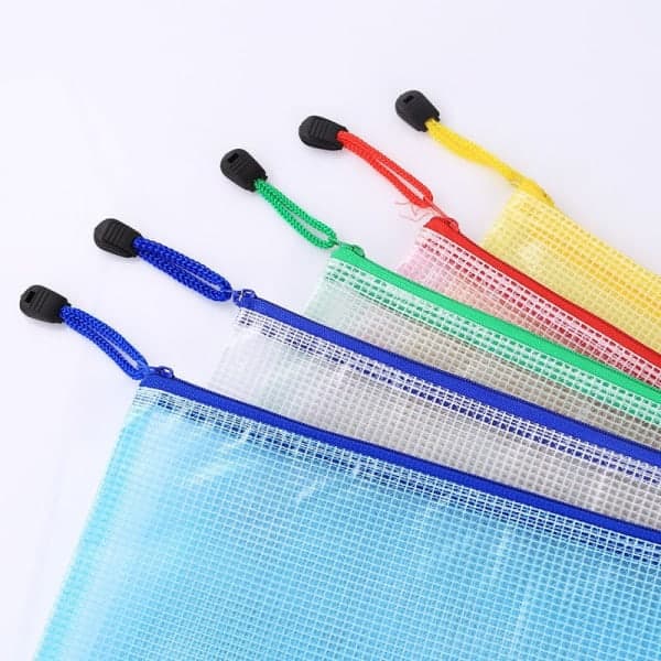 10 stk. plastiklomme A4-mappe med lynlås A4-lynlåspose