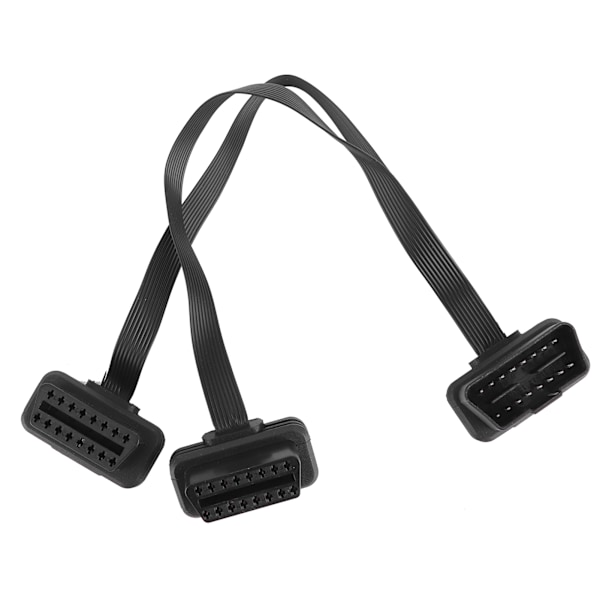 16-pin OBD Forlengelseskabel Rett Hann til Dobbel Rett Hunn Y-splitter Adapterkontakt OBD2 Albue Flat Linje 0,3 meter