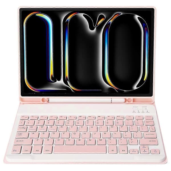 A13B Leather+TPU Tablet Case Bluetooth Keyboard Case with Pen Holder for iPad Pro 11 (2024)
