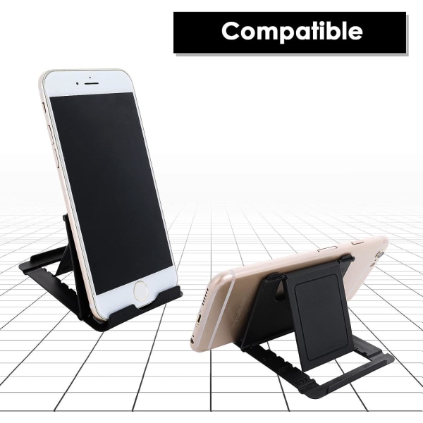 6-pack sammenfoldelig mobiltelefonholder, multi-vinkel mobiltelefonholder, universal bordholder til alle mobiltelefoner og tablets