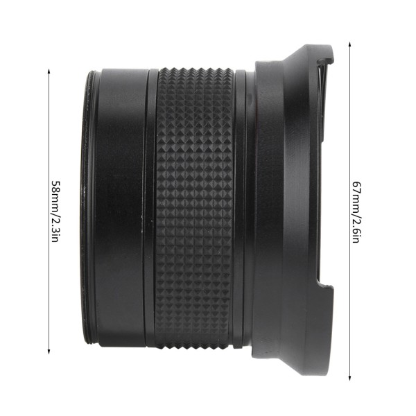 Superlaajakulmaobjektiivi SLR DSLR-kameralle - 58mm 0,35X Fisheye (musta)
