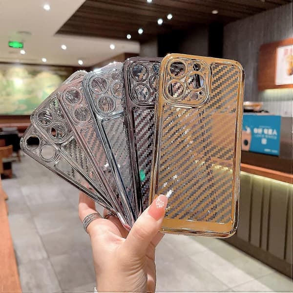 Plated Striped Case Compatible With iPhone 14 Pro Max/14 Pro, Soft Shockproof TPU Cover With Lens Protection