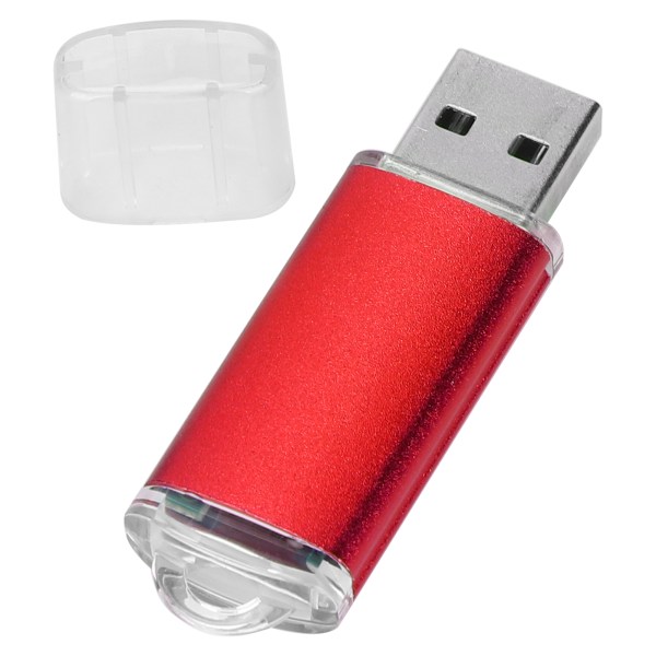 USB Flash Drive Transparent Cover Rød Bærbar Memory Stick til PC Tablet2GB