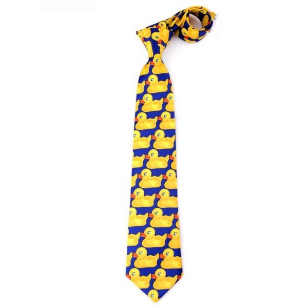 Blå og gul Andeslips - Originalt slips - Fancy slips - Forklædning