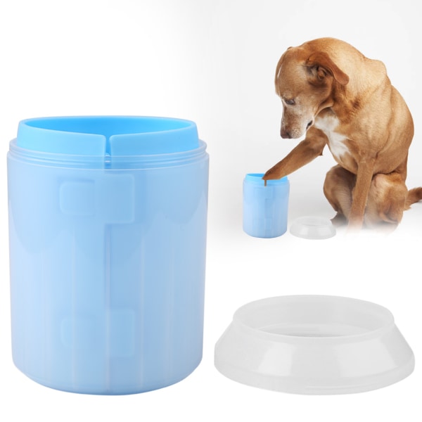 Irrotettava koiran tassunpuhdistuskuppi lemmikkieläinten puhdistusharjakuppi koiran jalan puhdistuskuppi (sininen)