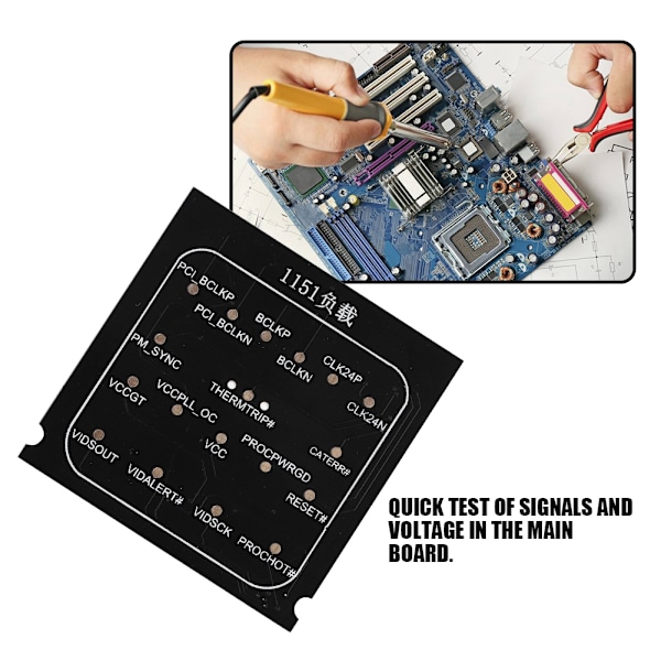 2 i 1 Ladebrett 1151 Testkort LED-indikator CPU-sokkel Hovedkorttester for Intel