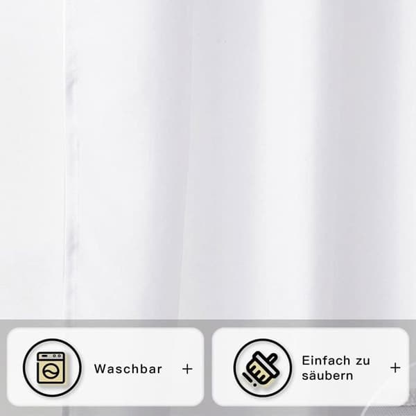 Duschdraperi - Vit - 240 x 200 cm - Vattentätt - Mögelresistent - Antibakteriellt
