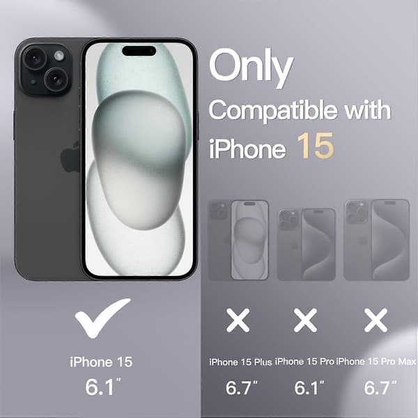 Silicone Case for iPhone 15 6.1 inch, Silky Soft Full Protective Phone Case, Shockproof Cover (Black)