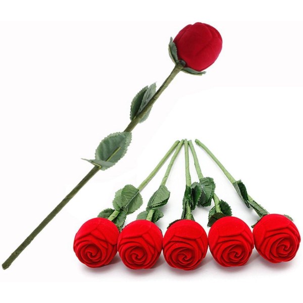 Roses Flower Forms Rings Smykkeskrin, Valentinsdag gaveeske og gifteringeske