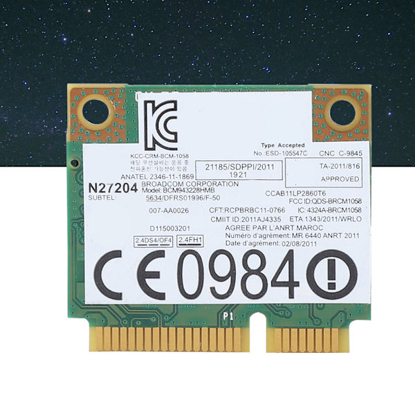 BCM943228HMB Dual Band 300M Mini PCI-E Netværkskort Til Lenovo PC 04W3746
