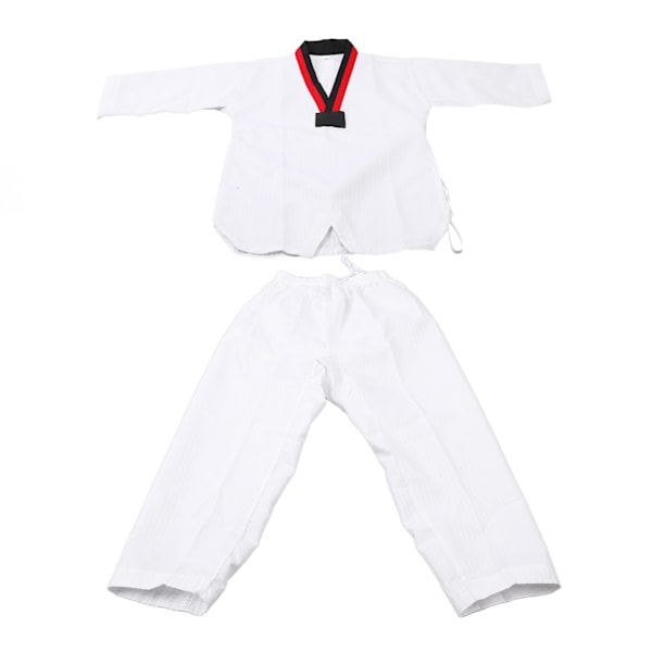 Taekwondo-dragt i bomuld - Træningsuniform til kickboksning og kampsport - Stribet model L