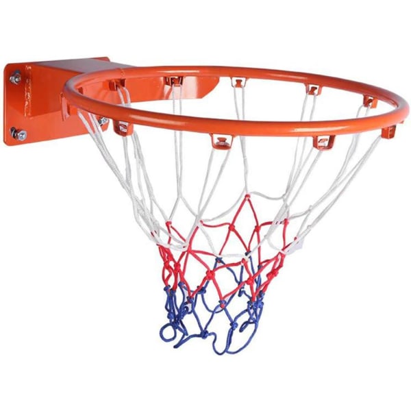 Todelt basketballnett, trefarget nylon basketballnetttilbehør, erstatningsbasketballnett, egnet for innendørs og utendørs sport