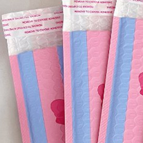 Boblekonvoluttpakkeposer Sløyfestil Fortykkede Postposer Emballasjeposeforsyning for Ekspresslevering Blå Rosa