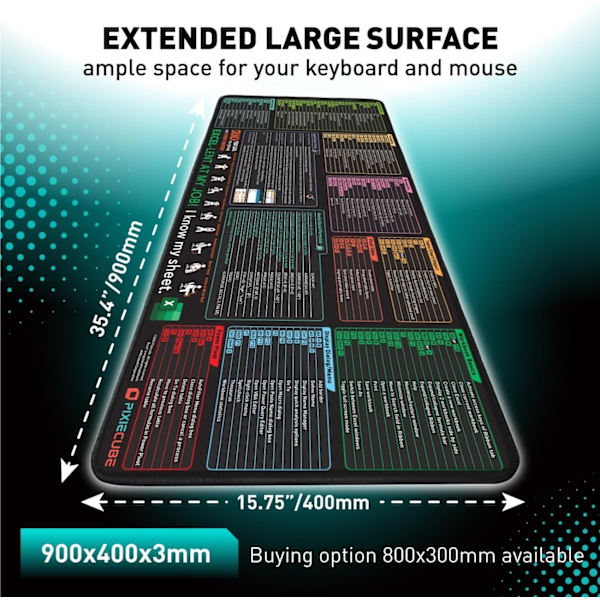 Stor Utvidet Musematte – Sydd Kant Spillmusematte. Sklisikker Musematte (Excel-snarveier, XXL 90x40cm)