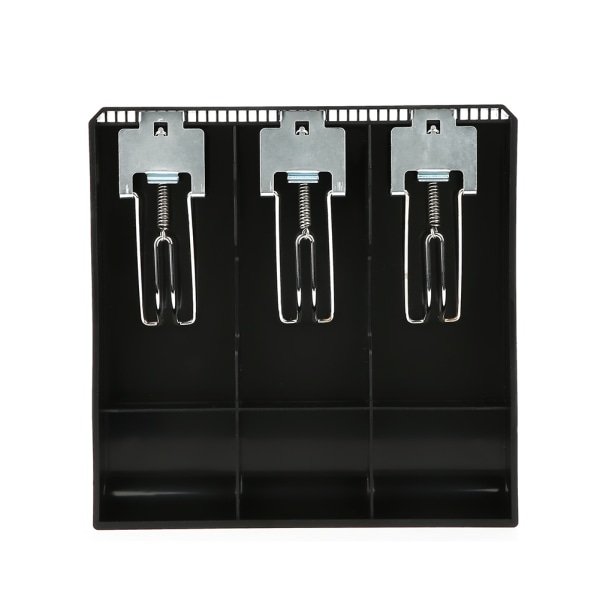 Kassalaatikko Koneen lokero Vaihtokassan kolme laatikkoa metalliklipsillä (musta)
