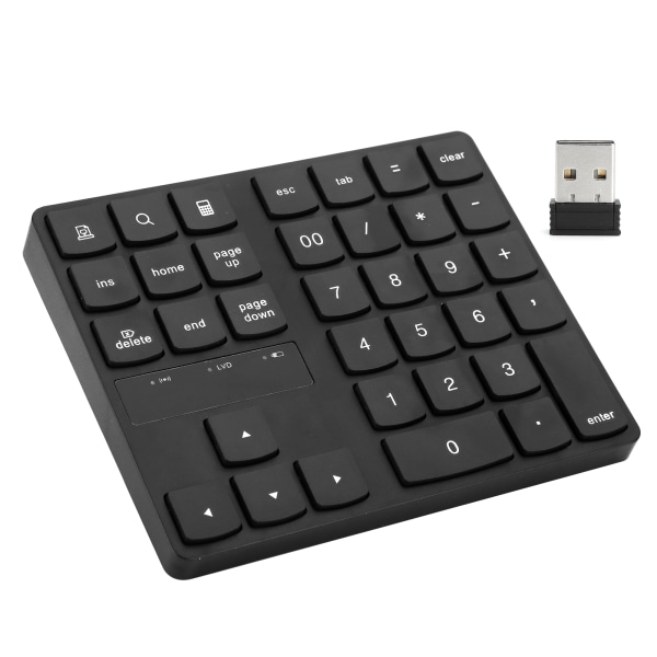 Mini numerisk tangentbord 35 tangenter 2.4G trådlöst ultratunt, bärbart tangentbord, datortillbehör