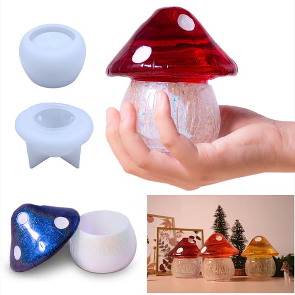 Silikoneform til DIY Krystaldråbelimform Svampeopbevaringsboks