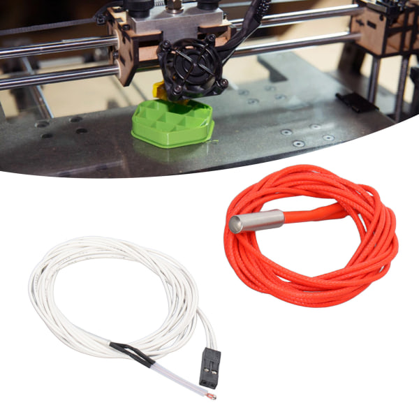 24V 40W 6 stk. termistorledninger med terminal og 6 stk. varmelegemer - 3D-printer Hot End tilbehør